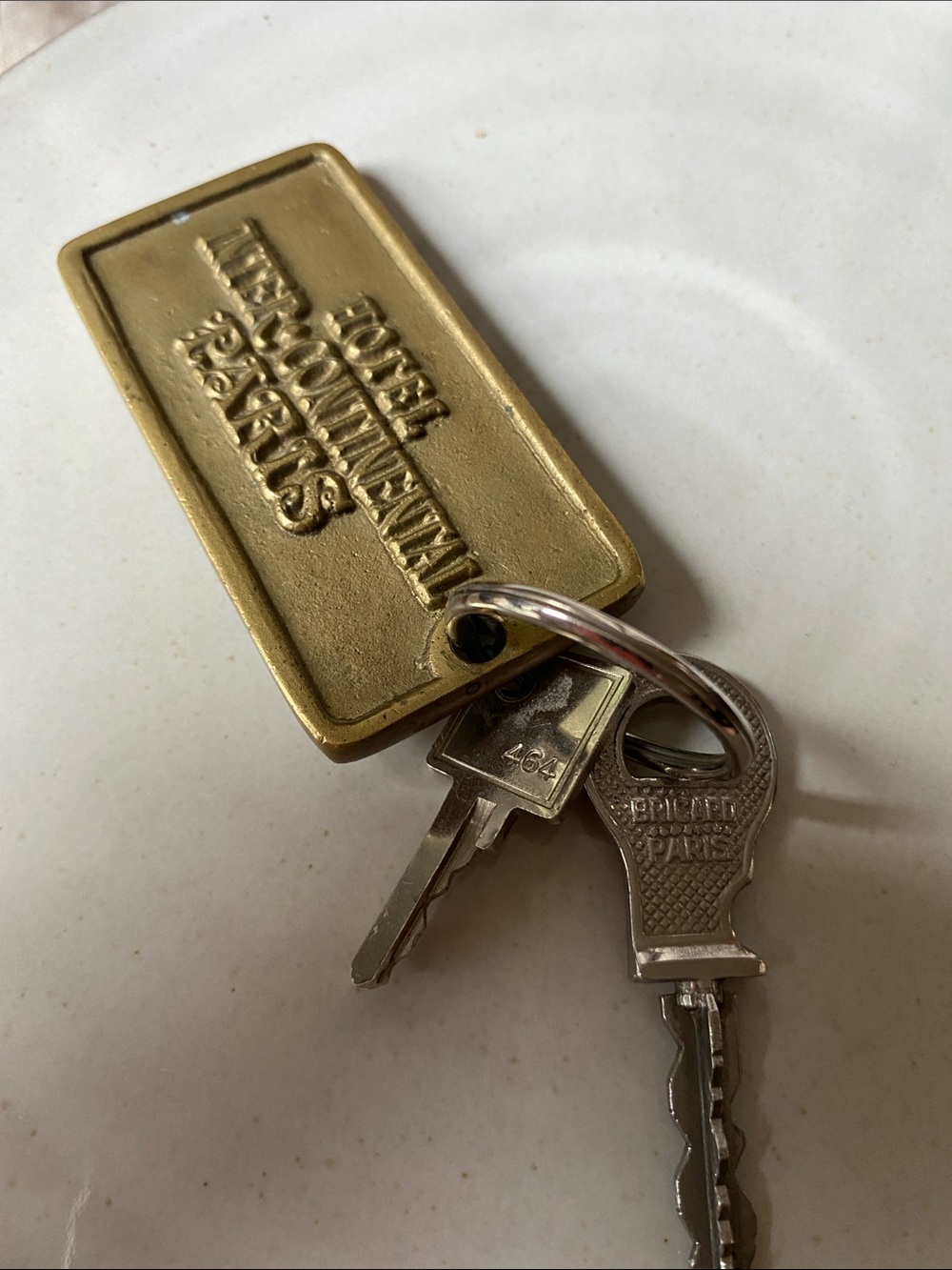 Hotel Inter-Continental Paris Brass Key Fob room number 4106
